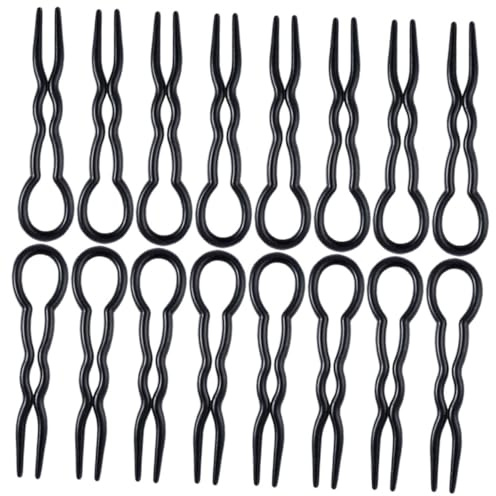 HAMPPLIES 24pcs U Shaped Hair Forks Hair Pins Hair Sticks for Women Girls Buns Hair Accessories Hair Pin for Buns for Women