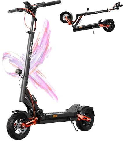 JOYOR E Scooter T Serie, Reichweite 40-100Km, Elektroroller mit Hydraulische Federstoßdämpfer Vorne und Hinten, Faltbarer E Roller Offroad, 150 KG Tragkraft