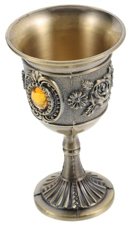 IWOWHERO Retro European Style Goblet Beverage Cup Vintage Chalice Adornment Smooth Surface Material Comfortable Grip for Home Bar Decoration
