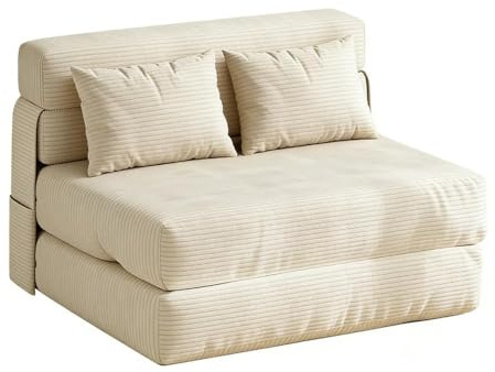 GarveeHome Klappbares Schlafsofa, 2-in-1-Schlafsessel mit Kissen, tragbare Liege für Wohn- und Schlafzimmer, ausziehbarer Zweisitzer zum Bett (182 x 71 x 15 cm)