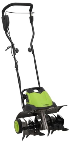 Mangloder Débroussailleuse électrique 1500 W avec 6 lames de fraisage, hachette en acier, largeur de travail de 45,5 cm, profondeur de 24 cm, cultivateur pour parterres de légumes, fraiseuse agricole