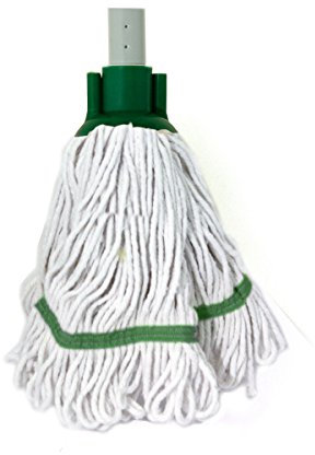 Bentley Industrial HR/BS.35/G Mini Blended Socket Cotton Mop with Cap and Banding, Green
