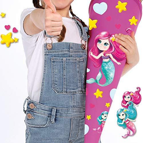 Deko Aufkleber Stickerset Meerjungfrau Sterne Herzen Schultüte selber gestalten basteln Kinderzimmer