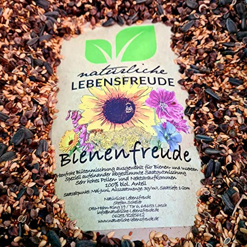 Natürliche Lebensfreude - 1000g Bienenfreude - Bio Wild Blumensamen – geprüfte Qualität – Bienen - Wiese - Bienensamenmischung - Bienensamen - für Bienen - Blumenwiese