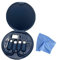 Juliyeh multifunctional data cable adapter portable storage box, multi-type charging cable adapter USB tool including Sim card slot tray, mobile phone holder (midnight blue)