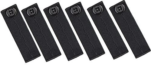 GYGYL 6 Pcs Elastic Waist Extenders, Button Extender, Adjustable Waist Extension for Pants Jeans Trousers(Black)