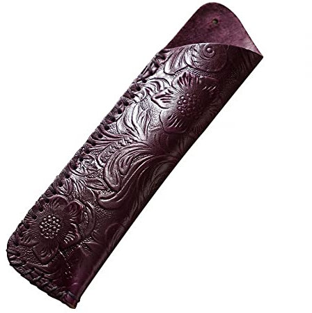 DONGKER Leather Pen Case,Pen Holder Vintage Fountain Pen Sleeve Holder for Two Ballpoint Pen Fountain Pen Rollerball Pens Pencils