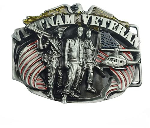 LKMY Fibbia per cintura da uomo, 3D Army Belt Fibbia, Western Celtic Cowboy Vintage Militare Soldato Fibbia per cintura, accessorio per jeans per uomo e donna festa del papà, Esercito 2