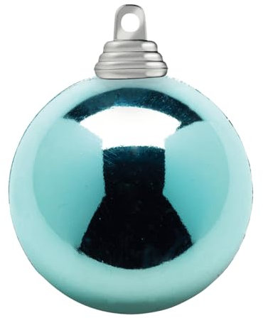 Deco Woerner Hellblaue, glänzende Weihnachtskugeln aus schwer entflammbarem Kunststoff, 8 cm Ø - 12 Stück