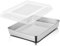 Herogo Teglia da forno profonda con coperchio (23,8 x 18 x 5 cm) in acciaio inox, rettangolare, teglia da forno, per cuocere, ideale per torte, brownie lasagna, finitura a specchio e lavabile in