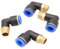 Lot de 4 raccords pneumatiques coudés 90° 1/4 vers 10 mm (R 1/4 - 10 mm)