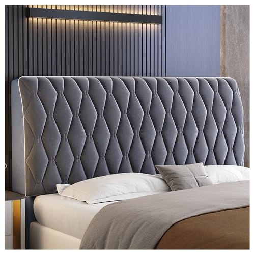 GOFOHIMI Samt Kopfteil Abdeckungen für King Size Bett, Queen & Twin - Vollstaubdicht, Dunkelgrau, 160cm
