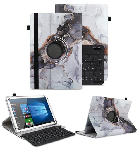NAUC Schutzhülle + Tastatur kompatibel für Xiaomi Pad 6/6 Pro 11 Zoll Tasche Tablet Schutz Hülle Kunstleder Bluetooth Tastatur QWERTZ 360 Drehbar Cover Keyboard Case, Farben:Motiv 21