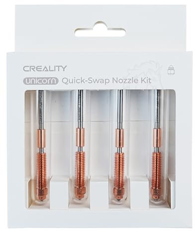 Offizielle Creality K1C Düsen 0.4mm, 0.6mm, 0.8mm 4PCS, Einhorn Quick-Swap 3D Drucker Düse Kit, Ender 3 V3 Düsen Kupferlegierung und gehärtete Stahldüse für Creality K1C, Ender 3 V3 3D Drucker