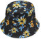 ZLYC Männer Frauen Sommer Fischerhüte Obst Hut, Schwarze Blume, One Size