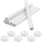 6 Pcs Radiator Pipe Covers and 6 PCS Pipe Collars, White Radiator Pipe Covers 15mm x 200mm and 16mm Radiator Pipe Collars Cover for Radiator Pipe(White)