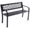 Easylife 3-Seater Metal Garden Bench with Comfortable PVC Lattice Seat Back, Garden Furniture with Solid Steel Frame, Outdoor Bench Seat (H75xW119xD53cm) - Fully Guaranteed