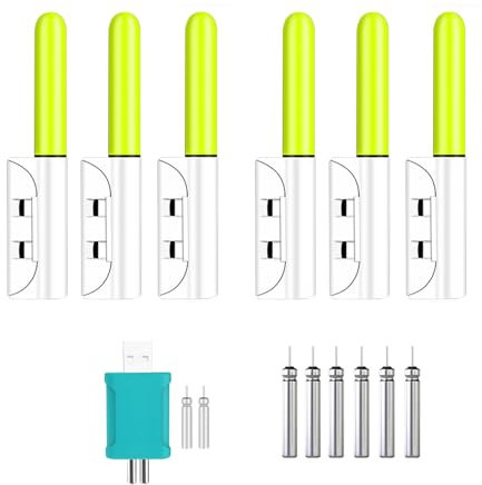 Skeadex LED Nachtlicht Knicklicht Angeln, Fischen Float LED Knicklicht, Angel-Alarmglocken Einschließlich Batterie, Nicklicht Angelzubehör für Nachtangeln Oder Meeresangeln (6*Grün)