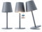 LUNA-80-G, 3er-Set dimmbare kabellose LED Akku-Tischleuchte, 5200mAh, 8-72 Std Leuchtdauer, höhenverstellbar (5 Höhen), Touch-Sensor, Warmweiß & Farbwechsel (7 Farben) (Grau)