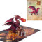 Pop Up Geburtstagskarte,3D Drachen und Schätze Karte