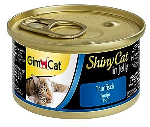 GimCat ShinyCat in Jelly Thunfisch - Nassfutter mit Fisch und Taurin für Katzen - 48 Dosen (48 x 70 g)