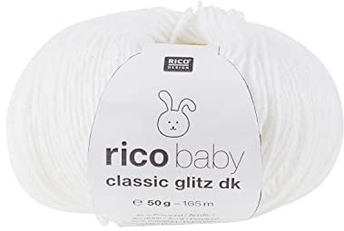 Wolle Rico Baby Classic Glitzer DK, 50g, ca. 165m Weiß