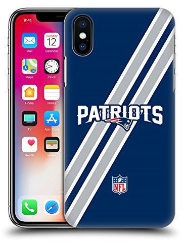 Head Case Designs Offizielle NFL Streifen New England Patriots Logo Harte Rueckseiten Handyhülle Hülle Huelle kompatibel mit Apple iPhone X/iPhone XS