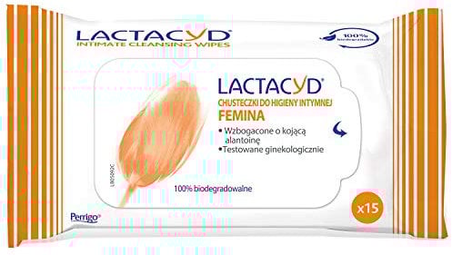 Lactacyd Lingettes Hydratantes Femina Pour L'Hygiène Intime - Enrichie en Allantoïne Apaisante - 15 Pièces