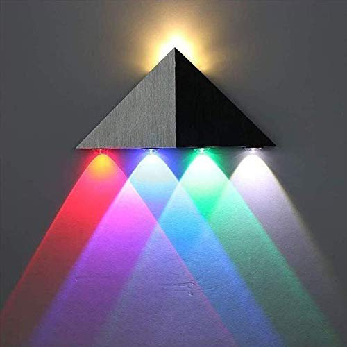 Mengjay LED 5W Wandleuchte aus Aluminum Wandlampe Dreieckig effektlampe up down Flurlampe Wandbeleuchtung Treppenleuchten (Farbe RGB)