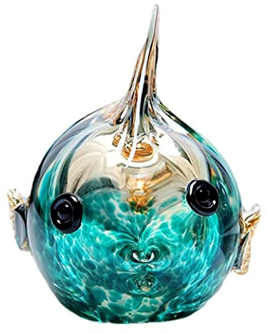 Escultura de peces de cristal soplado a mano estatua animal de escritorio pisapeles hogar oficina decoración cumpleaños regalo-pequeño