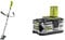 Ryobi OBC1820B 18V ONE+ Brush Cutter [Zero Tool], 18 V, Green & RB18L50 ONE+ Lithium+ 5.0Ah Battery, 18 V