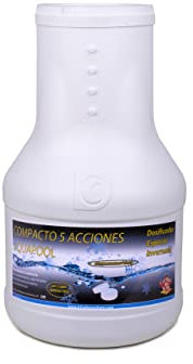DOSIFICADOR INVERNADA AQUAPOOL 2 KG - Cloro de Invierno 5 Acciones - Sin Cobre - Desinfectante y Algicida para el Tratamiento de Piscinas en Invierno con AUTODOSIFICADOR - Apto Piscinas Liner