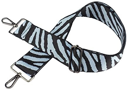 Jacquard-gewebter Taschengurt | Zebra-Muster Schwarz Grau | verstellbar | Taschen-Riemen zum Wechseln | Wechselgurt | Wechselriemen | Kamaragurt
