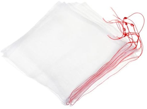 PATIKIL Aquarium Filter Media Bags 20x20cm 10 Pack Fish Tank Mesh Bags with Drawstrings White
