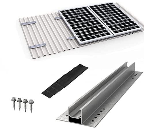 RANRAO Solarmodul Schienen Halterung, Solarpanel PV Zubehör für Dach Balkonkraftwerk, Befestigung Solarmodul Für Solar Panel, für Blechdach Flachdach Montage Solarpanel Dach, 400MM x 80MM