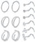 WillTen 20G Nasenstecker Screw Silber Diamant CZ Nasenring Hoop Damen Chirurgenstahl Nasenring Nostril Doppel Schmuck Piercing 12 Stück