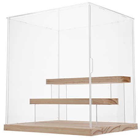 FOMIYES 1 Set-Box Aufbewahrungsbox Für Figuren Acryl Box Desktop-Monitor Ziegelstein Vitrinen Für Sammlerstücke Puppe Glaskasten Acrylglas Platte Lük Kasten Holz Multifunktionsbox Haushalt