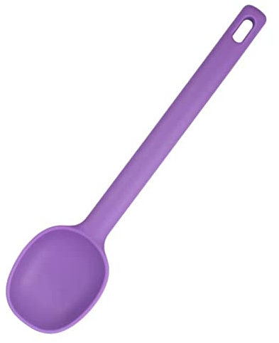 Remorui Cake Spatula BPA Free Silicone Soup Spoon Ice Cream Spatula Eating Tool Integrate Handle Purple