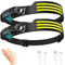 DAWINSIE Linterna Frontal Led Recargable (2 Pack), Sensor de Movimiento Linterna Cabeza con 5 Modos, IPX4 Impermeable para Ciclismo, Camping, Pesca, Bricolaje, Correr, GJ-002