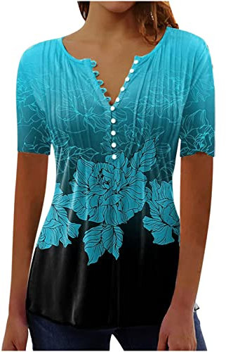 Tops Neckholder Turnanzug Samt Tops Neckholder Damen T-Shirt mit V-Ausschnitt, Tunika, Lässig, lang-/kurzärmlig Karobluse Damen Tshirt Damen Kurzarm Shirts Damen Sommer