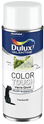 Dulux Valentine Peinture Intérieure et Extérieure Aérosol Color Touch Effet - Incolore Effet Verre Givré - 400ml
