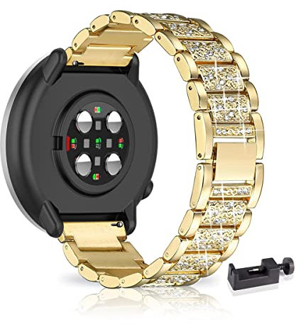 Bling Metall Armbänder kompatibel mit Polar Grit X Pro/Polar Grit X/Polar Vantage M2 /Polar Vantage M Armband, 22MM Funkelnd Diamant Metall Ersatz Armband (C)