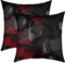 Spiele 2er Set Kissenbezüge Für Sofa Schlafzimmer Gamer Videospiele Dekokissen 50x50cm Modern Spiel Gamepad Kissenbezug Couch Bett Dekor Spielkonsole Sofakissen mit Reißverschluss Schwarz Rot