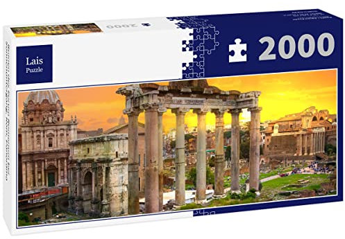 Lais Puzzle Ruinen des Forum Romanum bei Sonnenuntergang, Rom, Panorama 2000 Teile Panorama