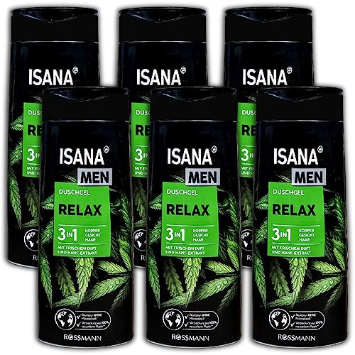 6 er Pack ISANA MEN 3in1 Duschgel Relax 6 x 300ml