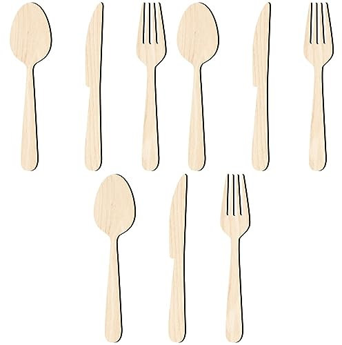 Amosfun 3 Sätze Holzgabel Löffel Messer Zeichen Lustige Küchenschilder Wand Holzdekor Küche Hängende Holzdekore Große Und Löffel Wanddekoration Geschirrtuch Linde Einstellen Haushalt