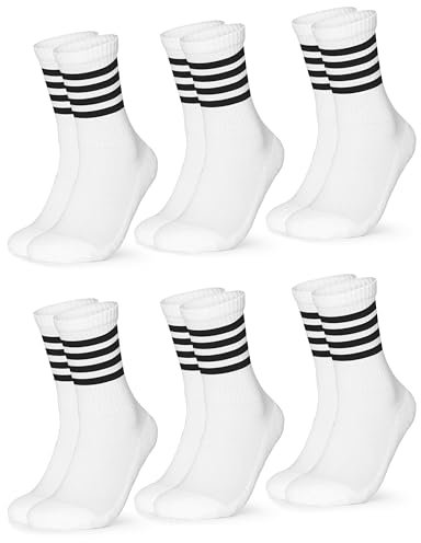 Occulto Herren Retro Tennissocken 6er Pack (Modell: Roger) Mix Schwarz 43-46