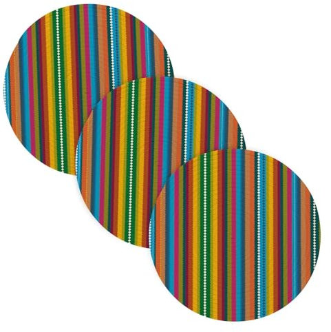 Untersetzer für heiße Töpfe und Pfannen, 38,1 cm, Baumwollgarn, große Untersetzer, Baumwollmatte für Kochtopf, modernes Bauernhaus-Dekor, bunt, Zick-Zack-Design, 3 Stück