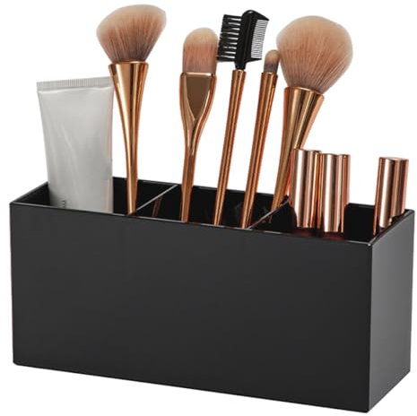 3 Fente Rangement Maquillage Pinceaux,Rangement Pinceaux Maquillage,Pot a Pinceaux Maquillage,Support de Pinceaux de Maquillage,Acrylique Organisateur de Maquillage pour pinceaux, eyeliner