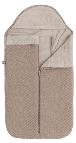 Baby's Only - 0+ Fußsack Babyschale aus Baumwolle - Gefüttert - für 5- und 3-Punkt-Gurten Autositz - Universell verwendbar - für Jungen und Mädchen - Beige